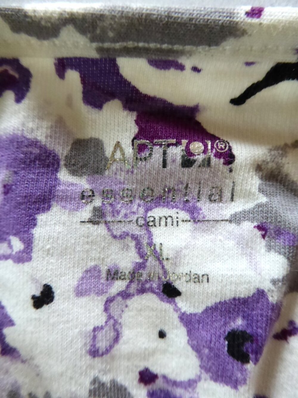 APT. 9 ESSENTIAL BRAND PURPLE FLORAL TANK TOP CAMI SHELF BRA STRETCH XL - Picture 6 of 9